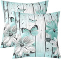 Erosebridal Rustic Flower Set of 2 Throw Pillow Cover 22x22 White Chic