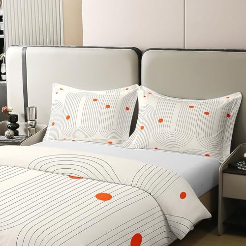 Erosebridal Boho Mid Century 100% Cotton Duvet Cover Queen for Teens