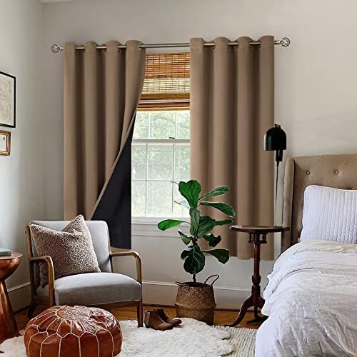 BGment Thermal Insulated 100% Blackout Curtains for Bedroom with Black