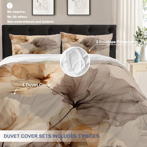 Batmerry Flower Minimalist Floral Art Twin Size 100% Cotton Duvet