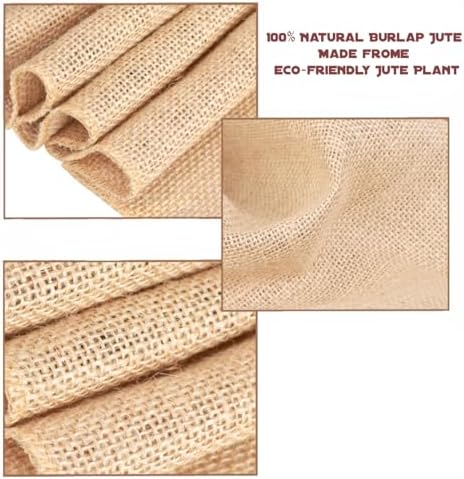 6-Pack Burlap Table Runners 12 x 108 Inch – Natural Jute Rustic