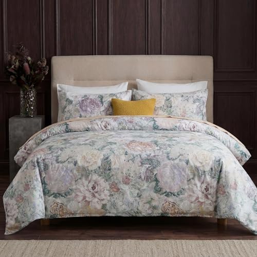 100% Cotton Duvet Cover Queen Size – Grey&Green Watercolor Floral