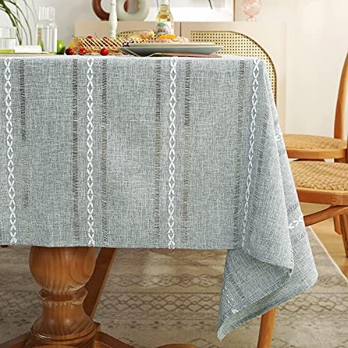 Chassic 60 x 120 inches Farmhouse Style Linen tablecloths, Wrinkle