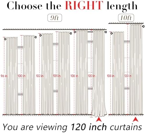 XTMYI Oatmeal Beige Back Tab/Hook Belt Linen Cotton Sheer Curtains