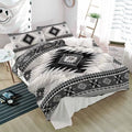 Duvet Cover Set Full, Aztec Gray Geometric Pattern 3 Piece Bedding Set