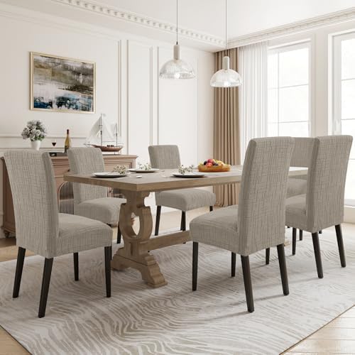 Super Stretch Chair Covers for Dining Chairs Set of 4, Khaki