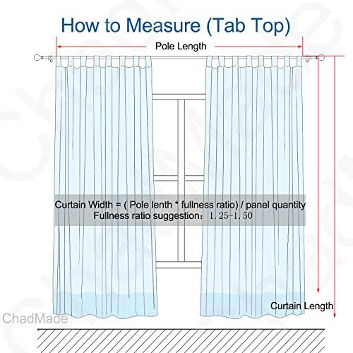 ChadMade 84" W x 96" L Polyster Linen Drapes with Blackout Lining Tab