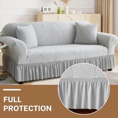 WONGS BEDDING Stretch Velvet Sofa Slipcover, Cushion Couch Cover with