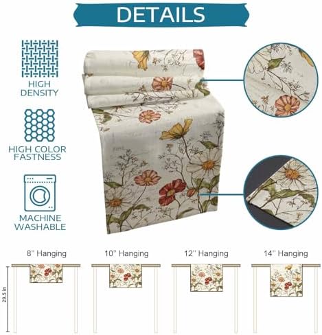 Farmhouse Botanical Table Runner and Placemats for Dining