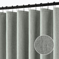 ANRODUO Grey Linen Textured Fabric Shower Curtain Set - W70xL72