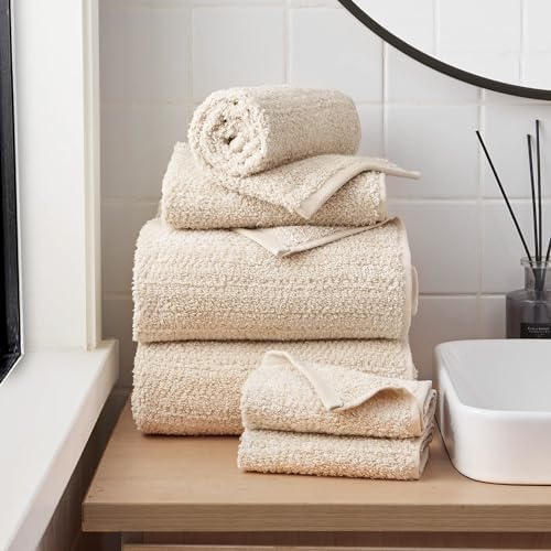 Lucky Brand Luxurious Boucle 6 Piece Bath Towel Set - (2) Bath Towels