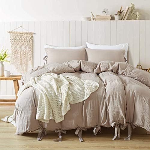 Egyptian Quality Vibrant Stone Washed Microfiber Taupe Duvet Cover