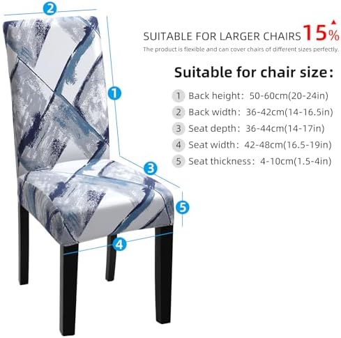 YISUN Dining Chair Covers, Stretch Spandex Chair Seat Cover Removable