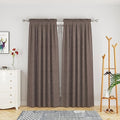 UPOPO Brown Curtains Kitchen Linen Textured 72 inch Length Living Room