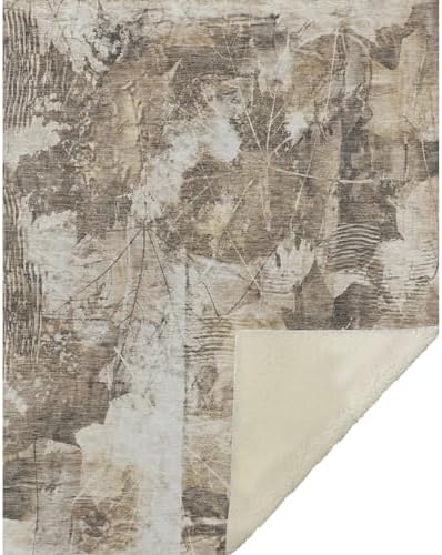 Addison Rugs ASB560 Beige 50" x 70" Oversized Sherpa Throw Blanket