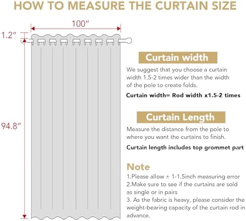 H.VERSAILTEX Room Darkening Linen Curtain for Bedroom/Living Room