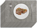 Softalker Vinyl Placemats Set of 6 - Faux Leather Heat Resistant Place