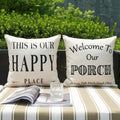 JOJOGOGO Welcome to Our Porch Outdoor Pillow Covers Waterproof 18x18