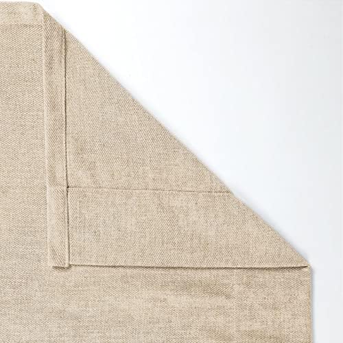 TWOPAGES Cream Tab Top Curtains for Dining Room, Soft Chenille