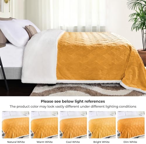Superior Reversible Fleece Blanket, Soft Plush Fuzzy Throw for