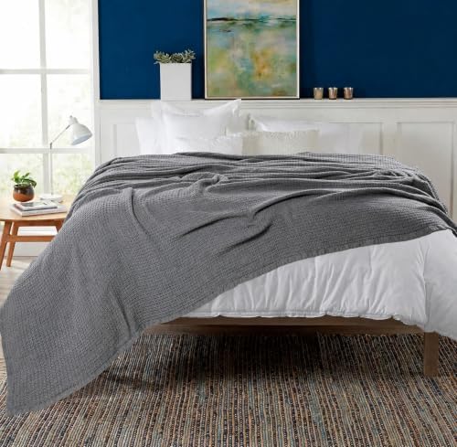 HILLFAIR 100% Combed Cotton Blanket– California King Size Bed Blanket
