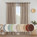 MIULEE Taupe Linen Curtains 52x96 Inch with Textured Linen Window