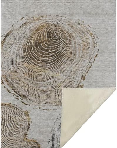 Addison Rugs ASB713 Taupe 50" x 70" Oversized Sherpa Throw Blanket