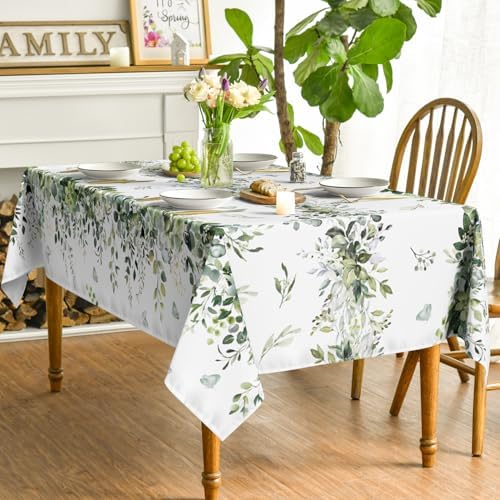 Horaldaily Spring Tablecloth 60 x 60 Inch Square Green Eucalyptus