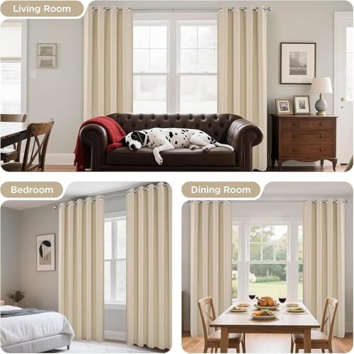 Joydeco Blackout Curtains 72 Inch Length 2 Panels Set, Thermal