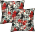 Pack of 2 Short Plush Throw Pillow Covers 22 X 22 Inch, Abstract