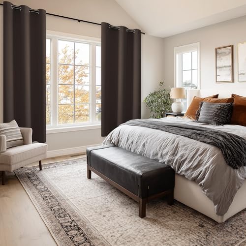 Hiasan Blackout Curtains for Bedroom and Living Room, Brown