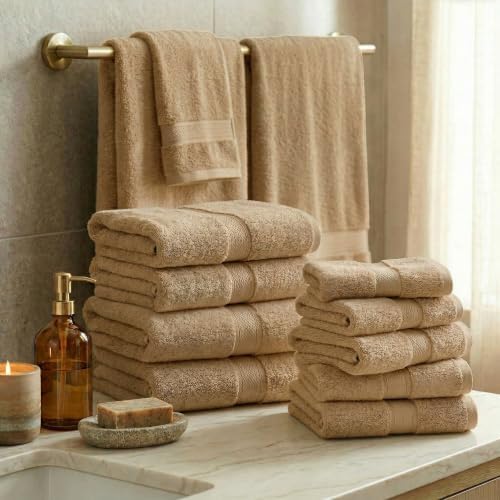 Luxury Heavyweight Egyptian Cotton Towels, Towel Set for Bathroom