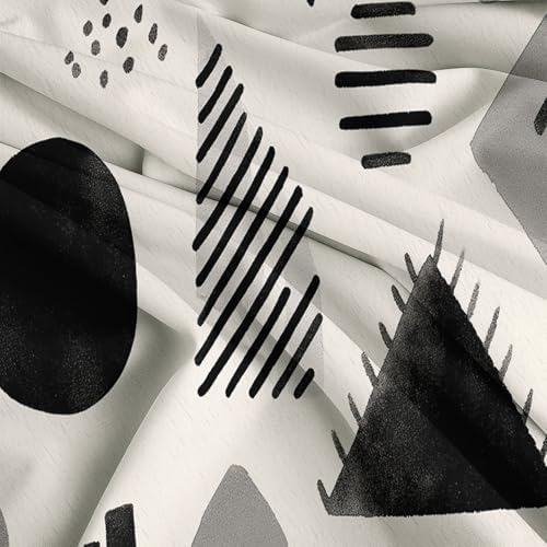 Abstract Geometric Lines Queen Duvet Cover Set, Soft Microfiber