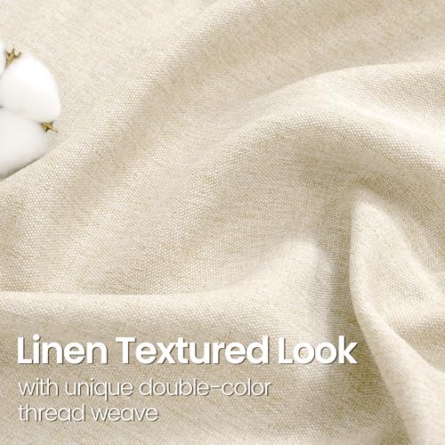 BGment Linen Curtains 84 Inch Length 2 Panels Cream Drapes for Living