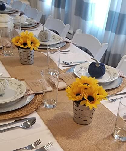 10 Pack Burlap Table Runner, 100% Jute Vintage 12X108 Inches Table