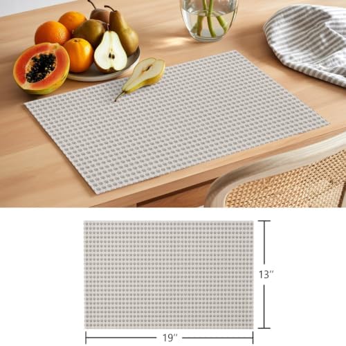 Modern Simple Styles Placemats Set of 8, Cotton Linen Fabric Place