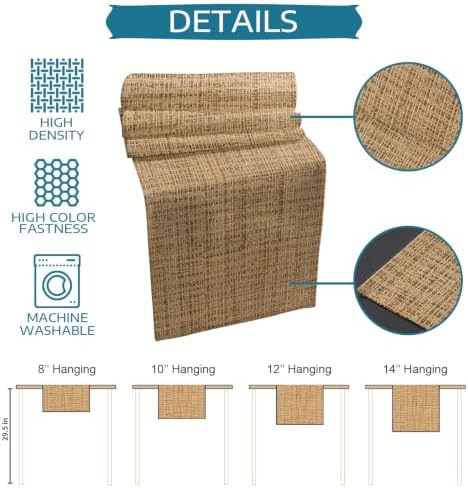Brown Ochre Solid Color Table Mats Set of 6 with Table Runner