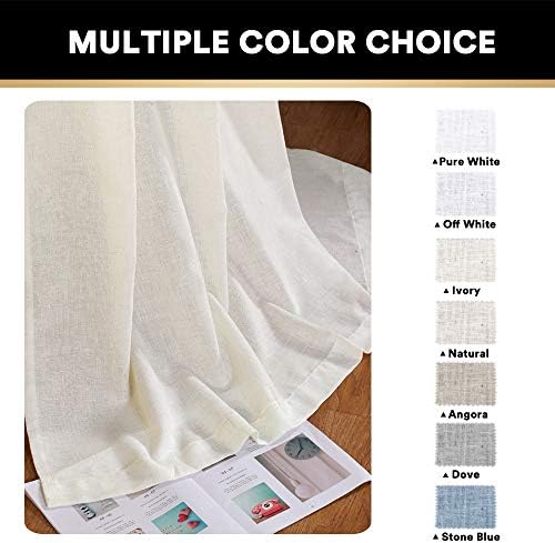 PrinceDeco Linen Curtains Semi-Sheer Light Filtering,2