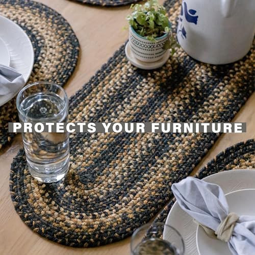Homespice Kilimanjaro Jute Braided Table Runner, Rect 8x28 Set of 2