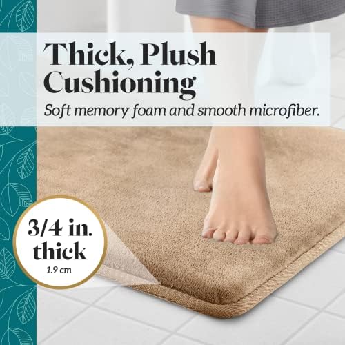 Memory Foam Bath Mat Non Slip Absorbent Super Cozy Velvet Bathroom Rug