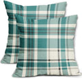 Teal Plaid Pillow Covers 22x22 Set of 2 Christmas Buffalo Checkered