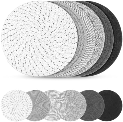10-Inch Large Trivets for Hot Dishes, Set of 6, Heat Resistant Pot