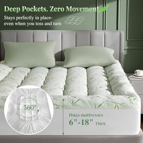 LIANLAM Mattress Topper,1200 GSM Cooling Mattress Pad,2In Extra Thick