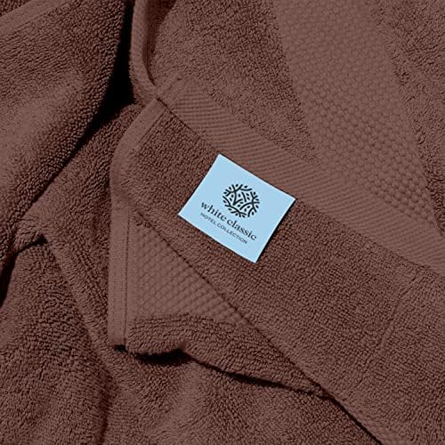 White Classic Luxury Brown Bath Sheets 2 Pack - Extra Large 35x70, 700