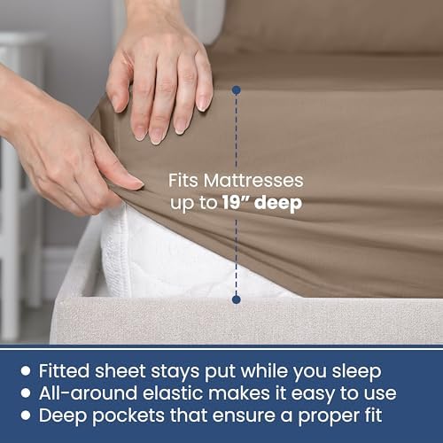 Martex 400 Thread Count Sheet Set, 4 Piece, Full Size, Tan