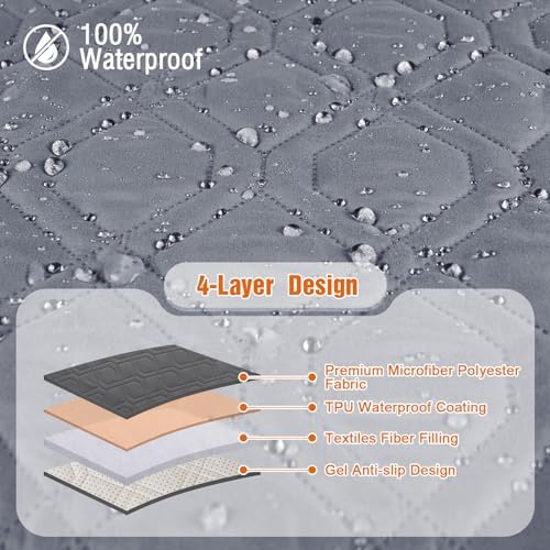 VANSOFY Waterproof Couch Cover, Dark Gray, 67.3"