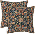 William Morris Vintage Floral Velvet Pillow Covers Set of 2 18x18 Inch