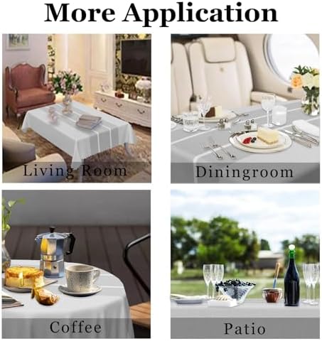 Grey Tablecloth Farmhouse Pure Gray Striped Texture Table Cloth 60x120