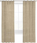 Vintage Linen Sheer Curtains 96 Inch Long 2 Panels, Pastoral Brown