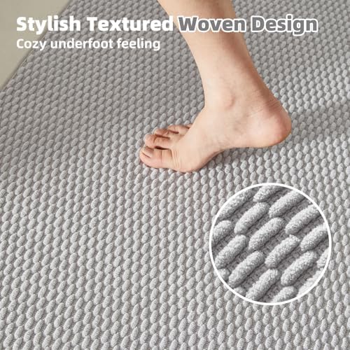 TYUU Bathroom Runner Rug, Long Bath Mat Washable Thin Quick Dry Low